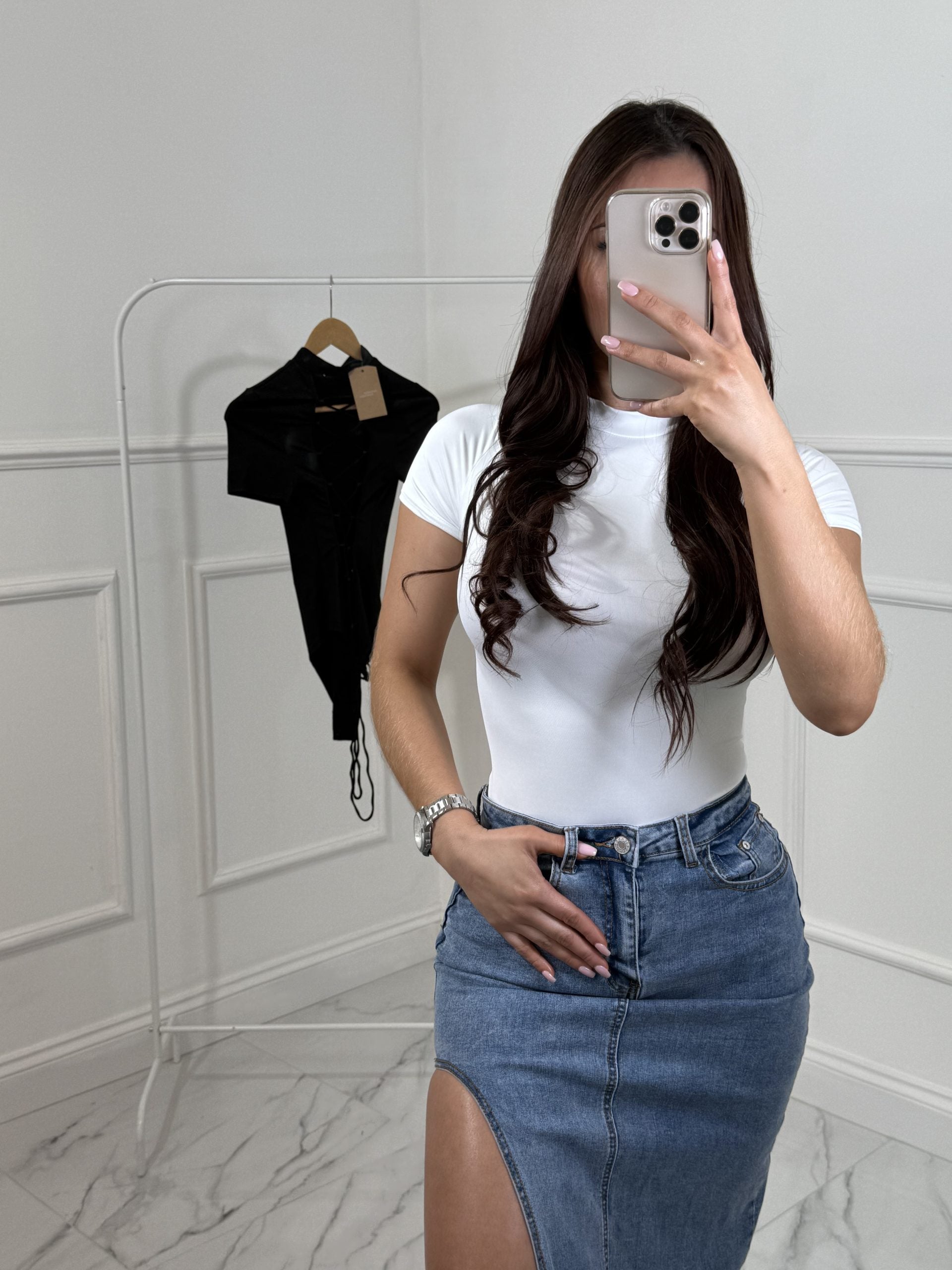 High Waisted Slit Skirt image 1
