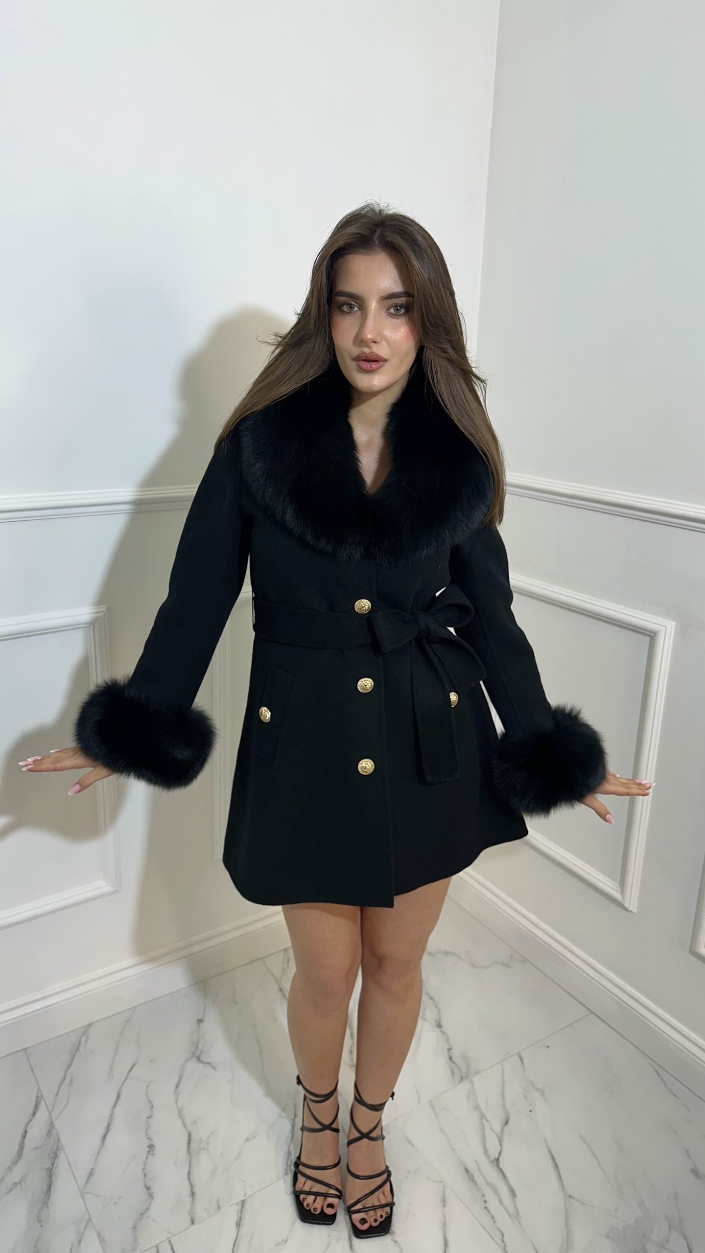 Luxury Hand Made Cashmere Fur Coat image 0