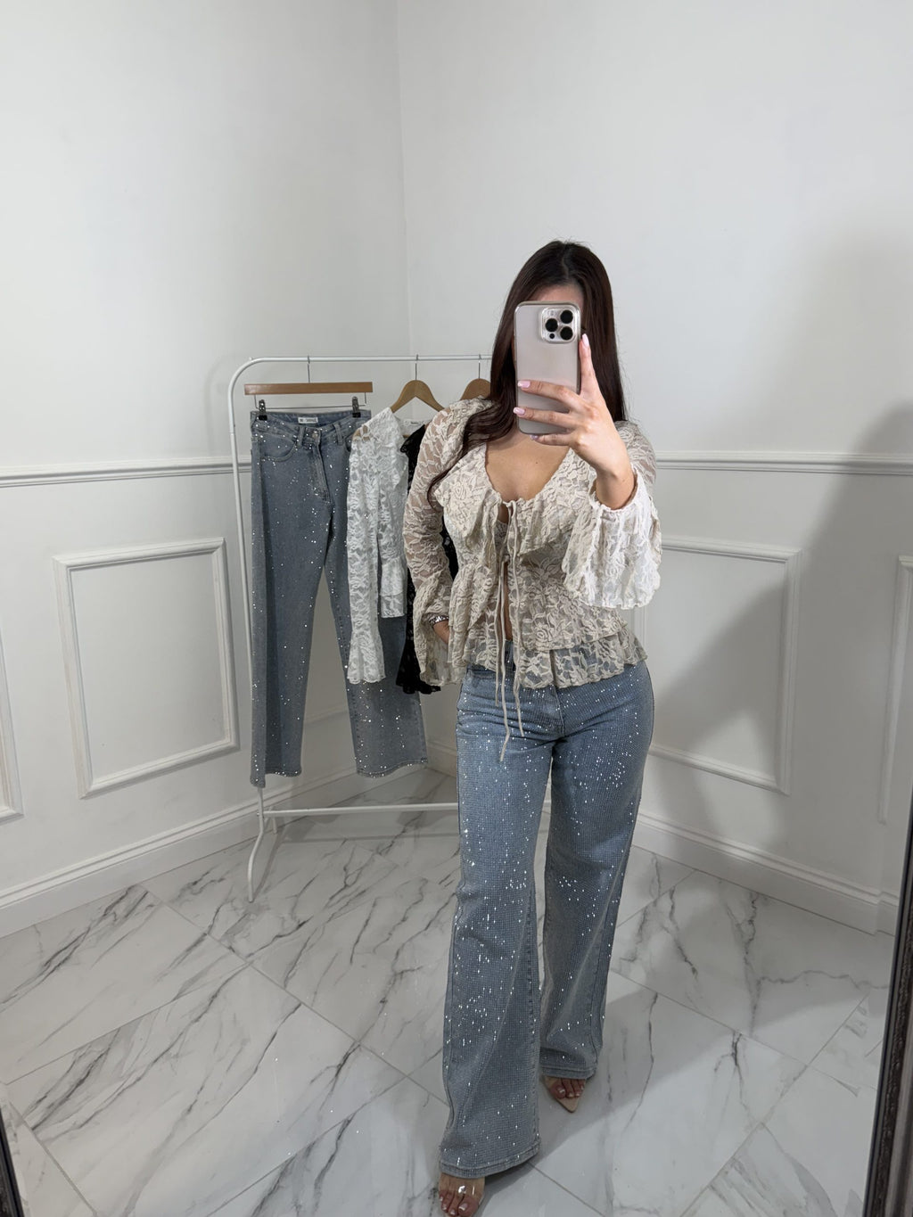 Wide Leg Glitter Jeans image 2