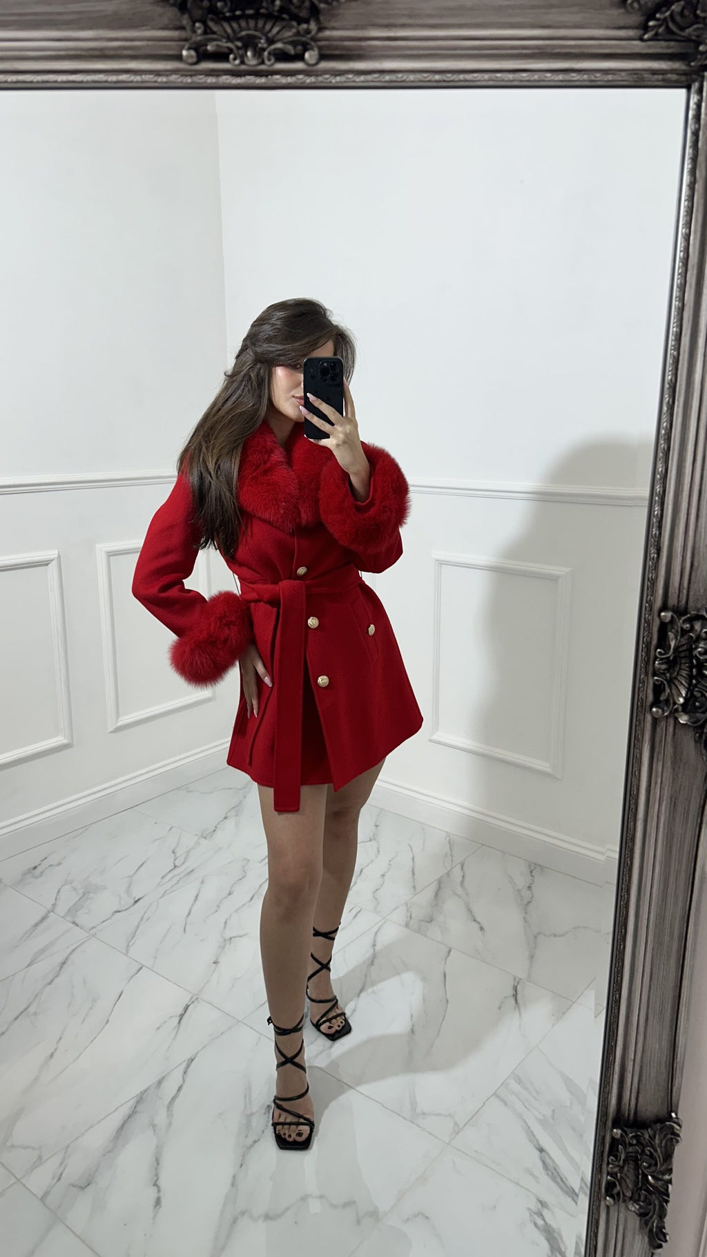Luxury Hand Made Cashmere Fur Coat image 2
