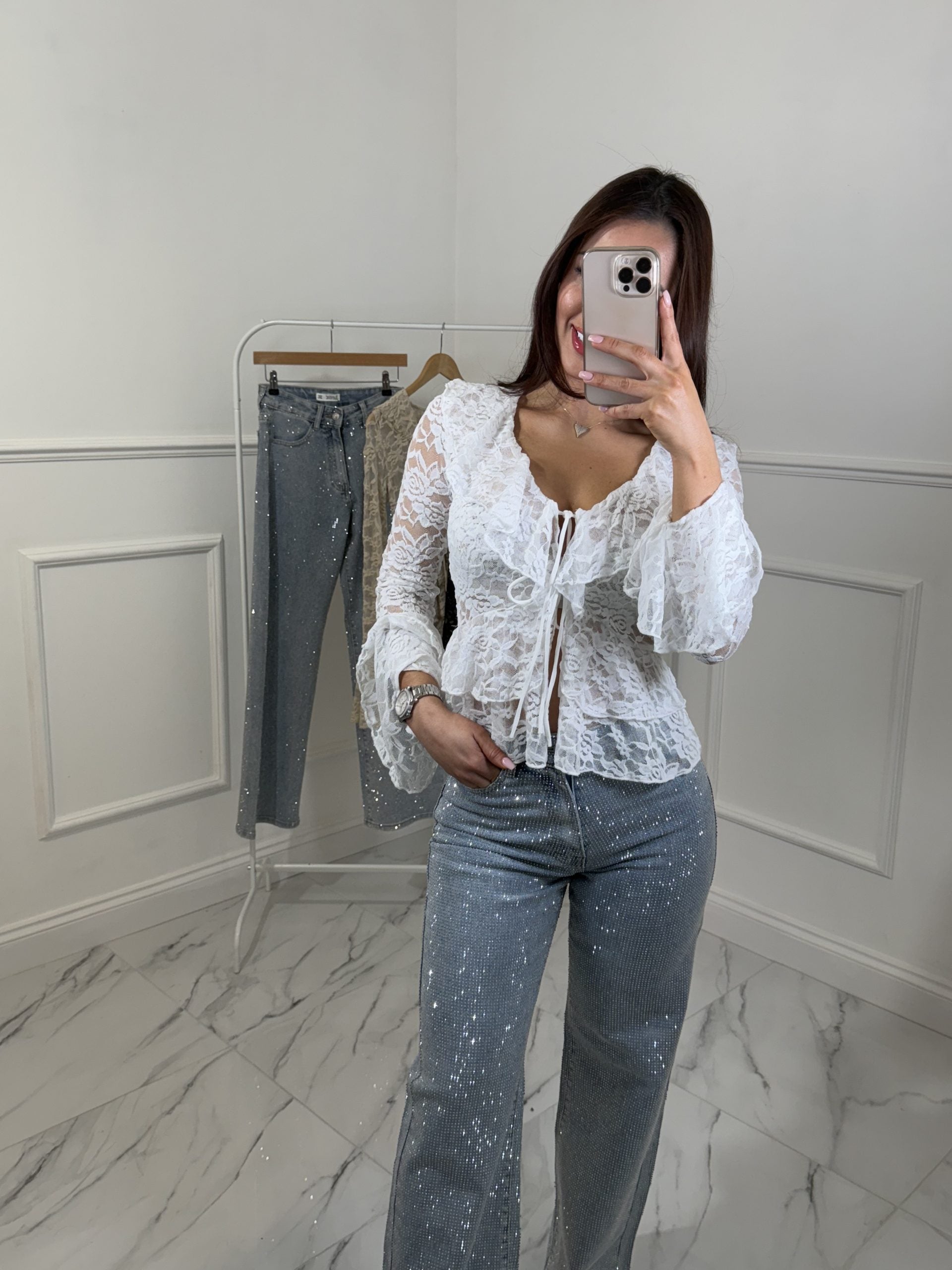 Wide Leg Glitter Jeans image 3