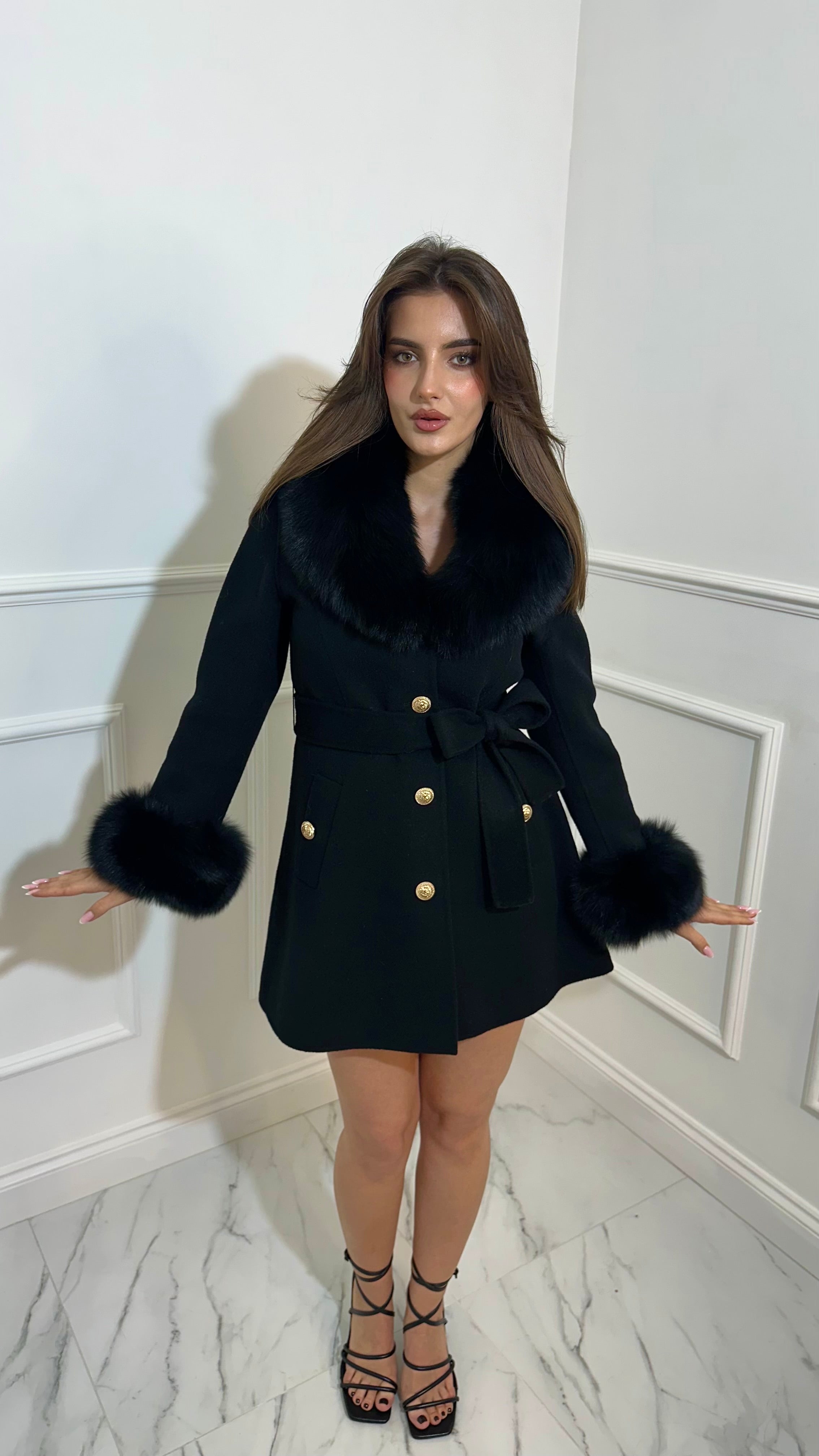 Cashmere fur coat