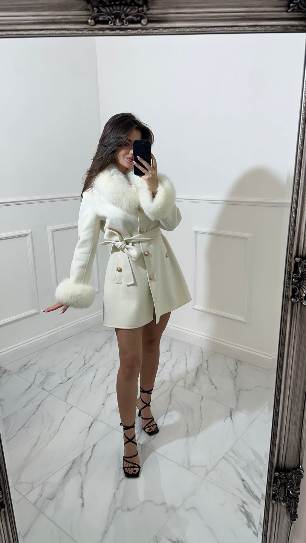 Cashmere fur coat