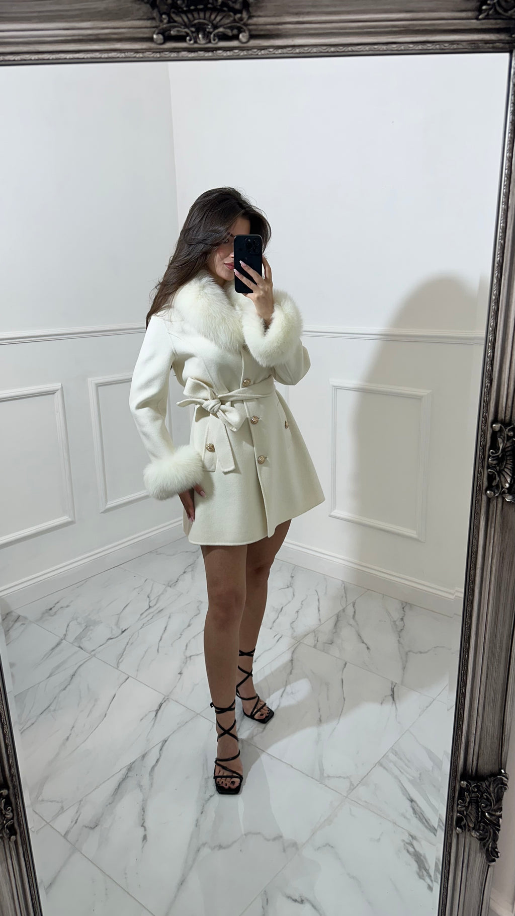 Cashmere fur coat