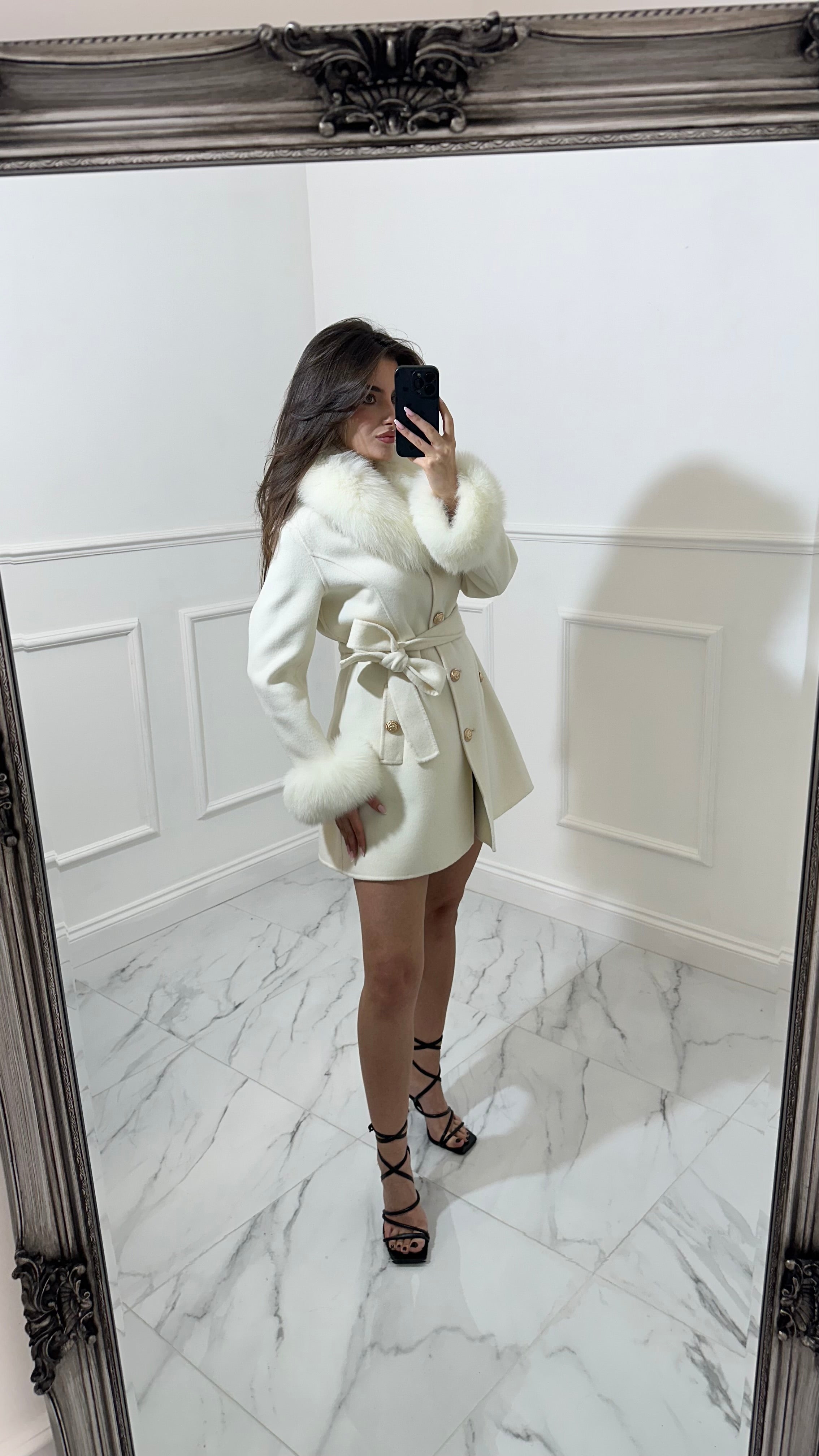 Cashmere fur coat