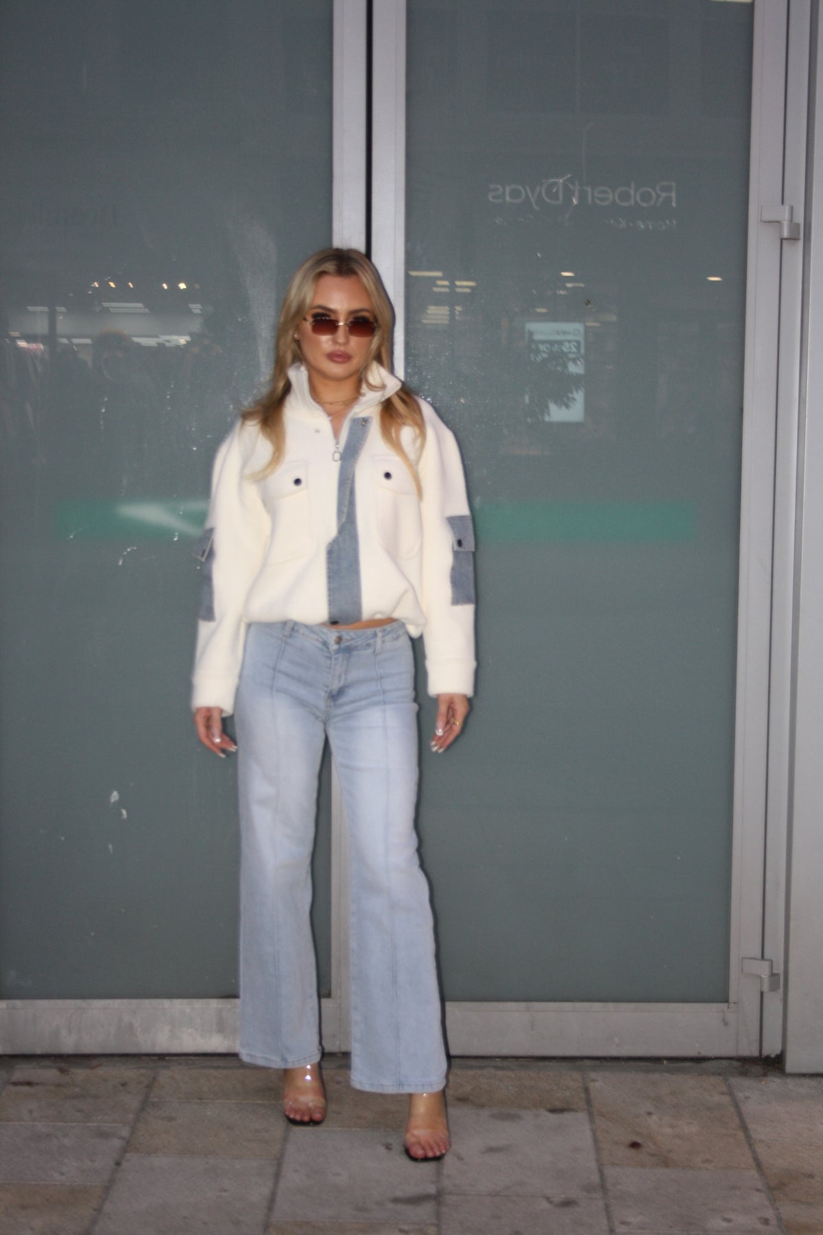 Light Faded Straight Leg Jeans