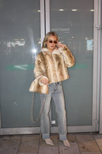 Bambi Zip Up Collared Coat Cream