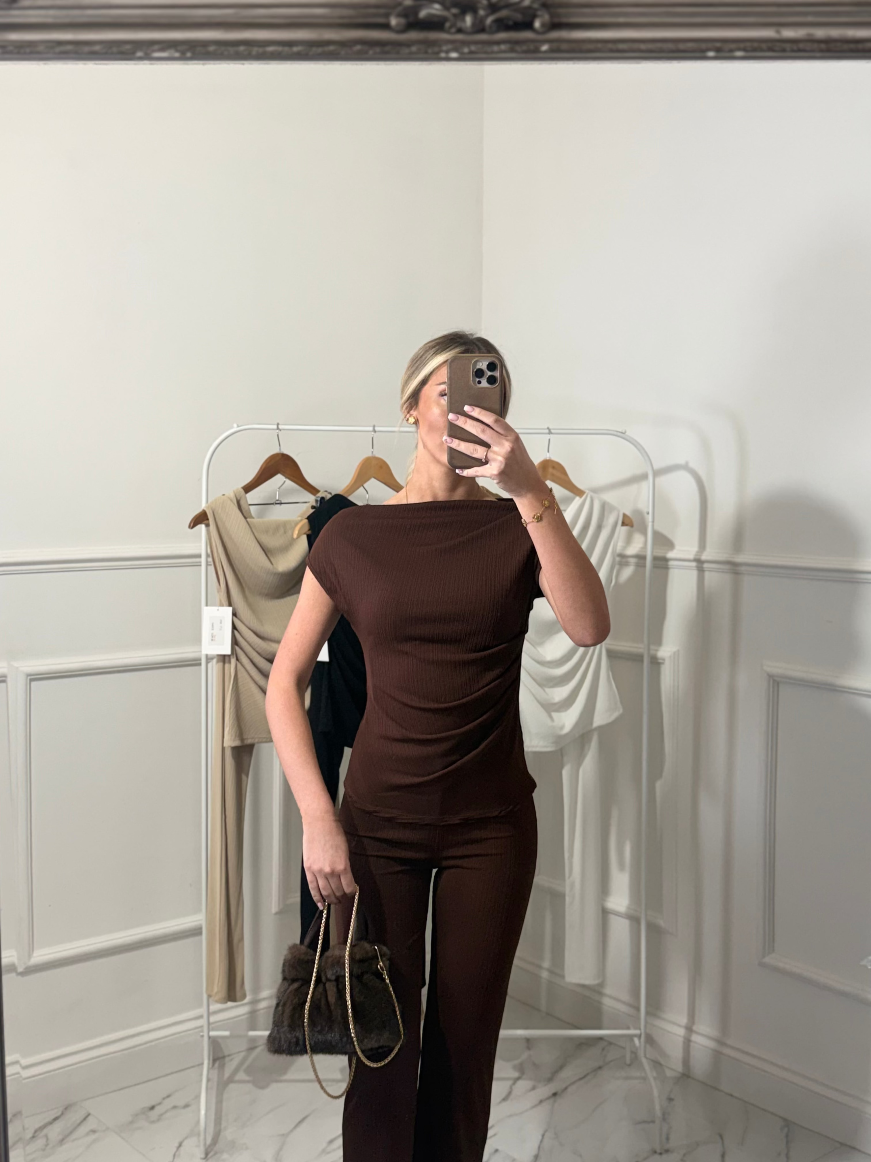 Fifi Pleated Off Shoulder Set