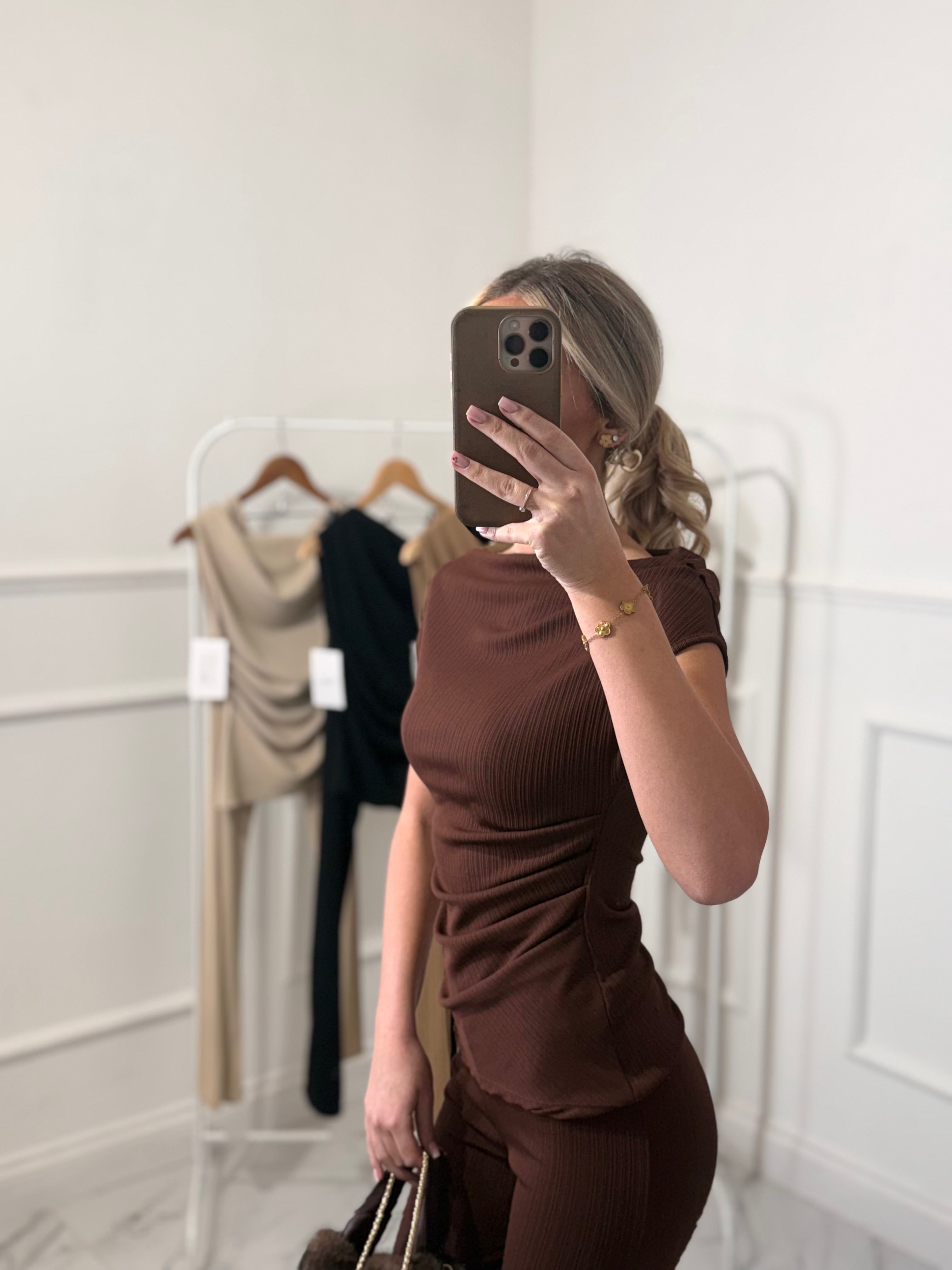 Fifi Pleated Off Shoulder Set