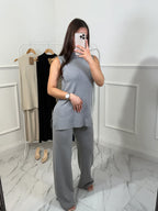 Sleeveless Knitted Women Lounge Set