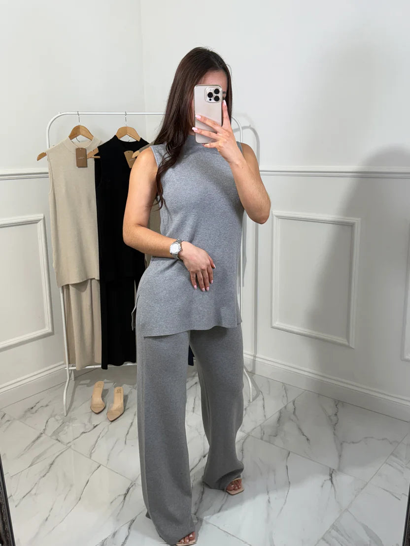Sleeveless Knitted Women Lounge Set