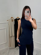 Sleeveless Knitted Women Lounge Set
