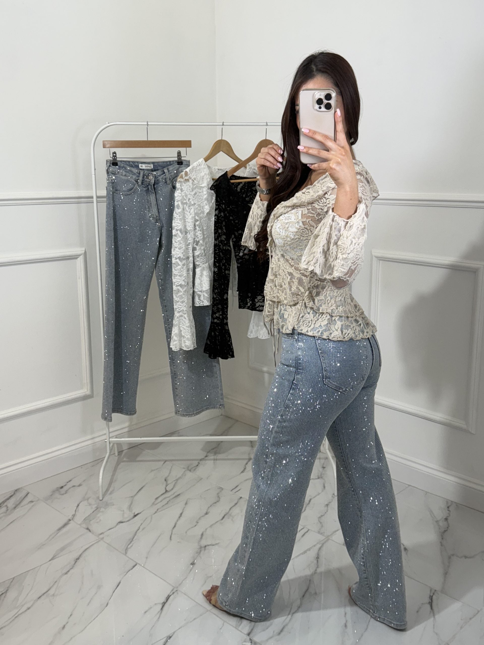 Wide Leg Glitter Jeans image 1