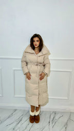 Long Tie Up Duvet Coat image 0
