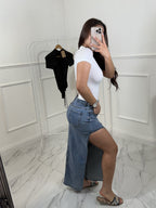 High Waisted Slit Skirt image 5