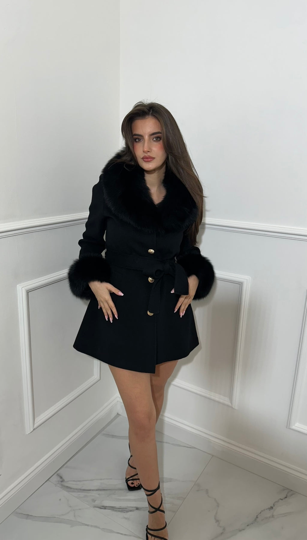 Cashmere fur coat