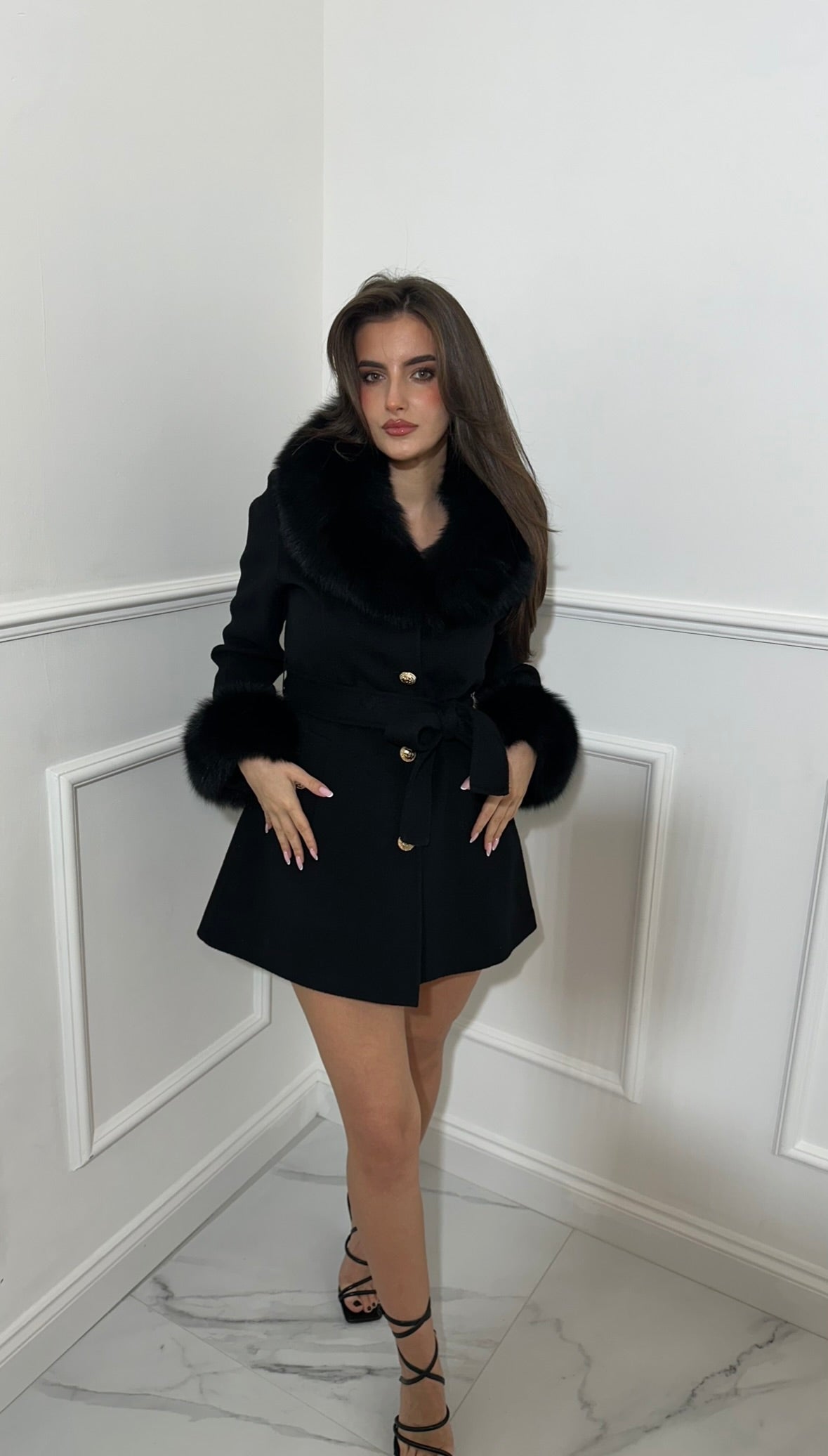 Cashmere fur coat