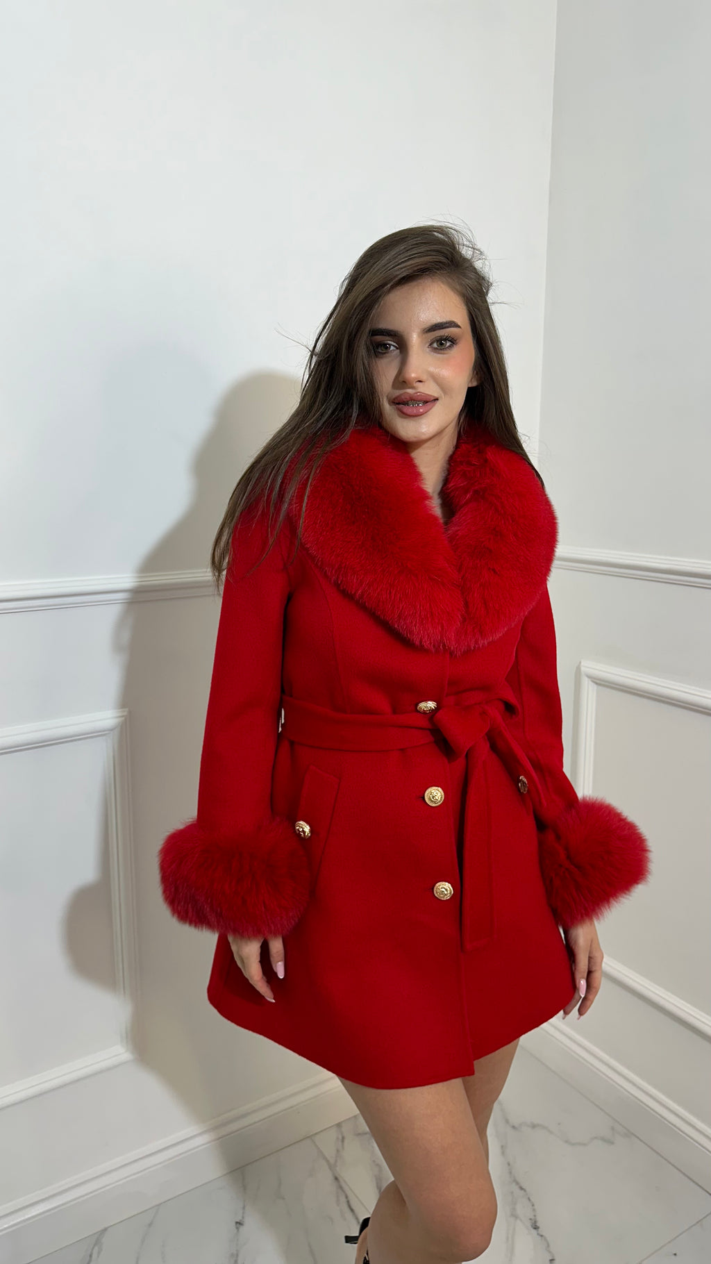 Cashmere fur coat