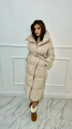 Long Tie Up Duvet Coat image 1