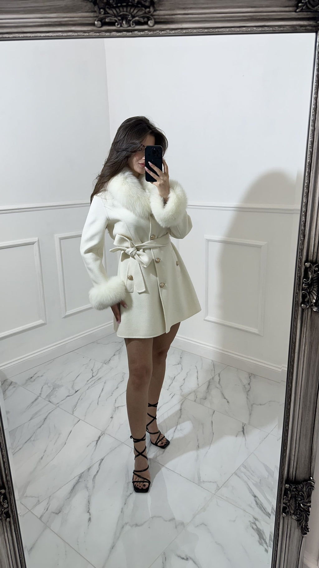 Luxury Hand Made Cashmere Fur Coat image 1