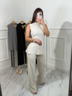 Sleeveless Knitted Women Lounge Set