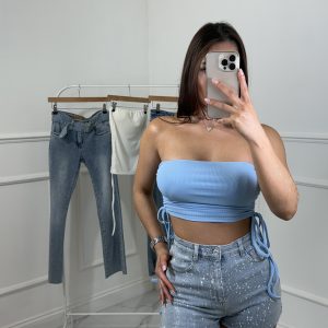 SPARKLE High Waist Fitted Denim Shorts